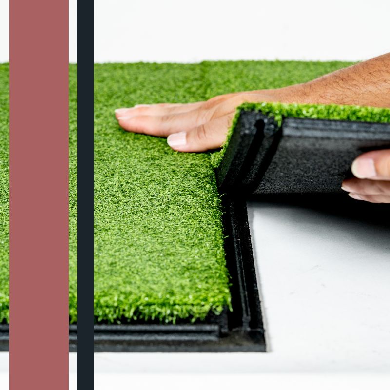 Pop-Lock turf rubber tile