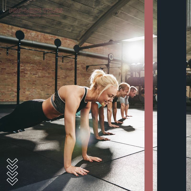 group working out at commercial gym